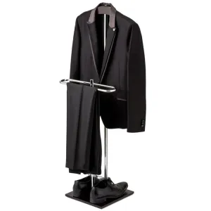 Brown Wood & Metal Suit Rack