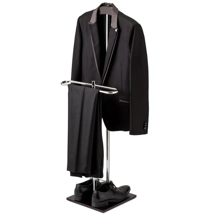 Brown Wood & Metal Suit Rack