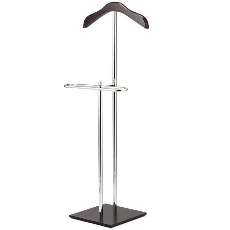 Brown Wood & Metal Suit Rack