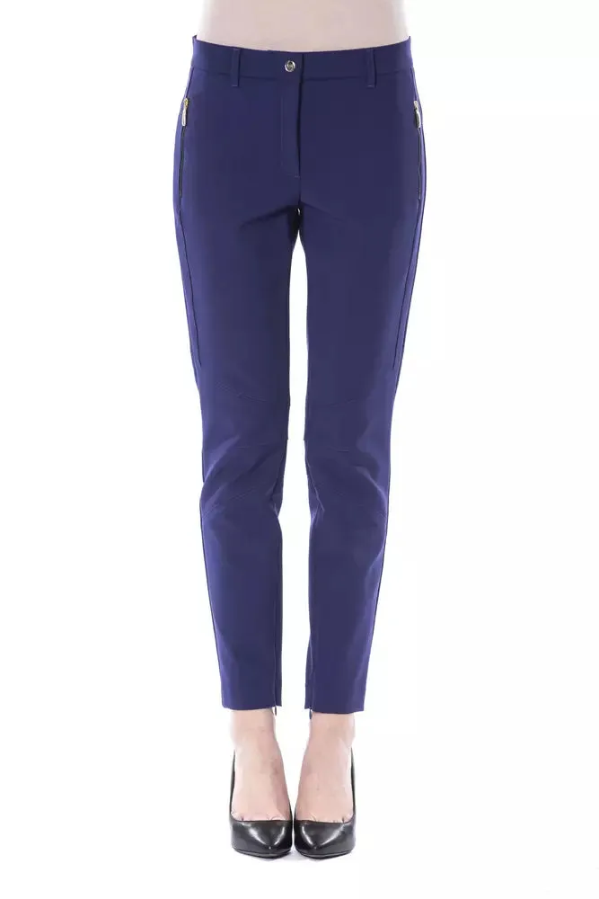 BYBLOS Chic Slim Fit Trousers with Zip Pockets