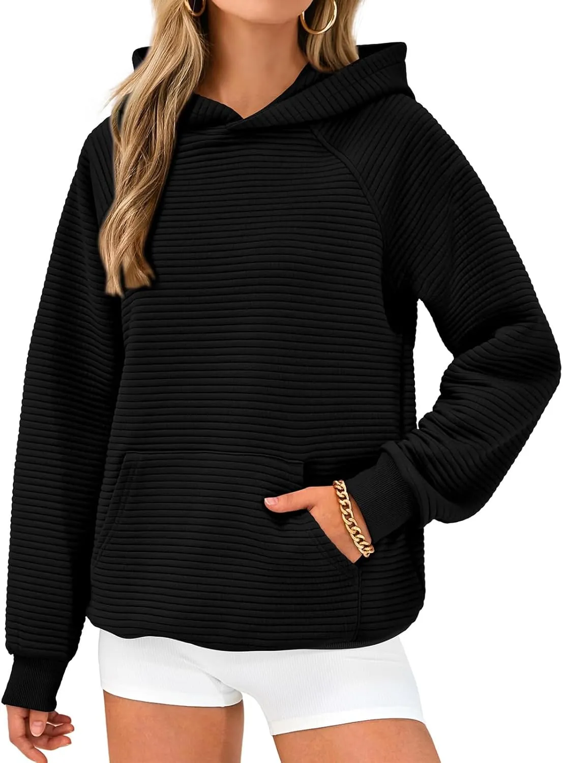Casual Hoodies for Women Trendy Long Sleeve Sweatshirts Soild Color Oversized Hoodie Fall Pullover
