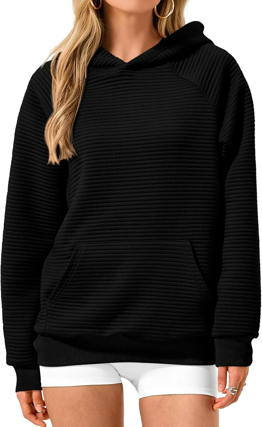 Casual Hoodies for Women Trendy Long Sleeve Sweatshirts Soild Color Oversized Hoodie Fall Pullover