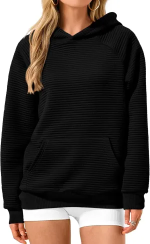 Casual Hoodies for Women Trendy Long Sleeve Sweatshirts Soild Color Oversized Hoodie Fall Pullover