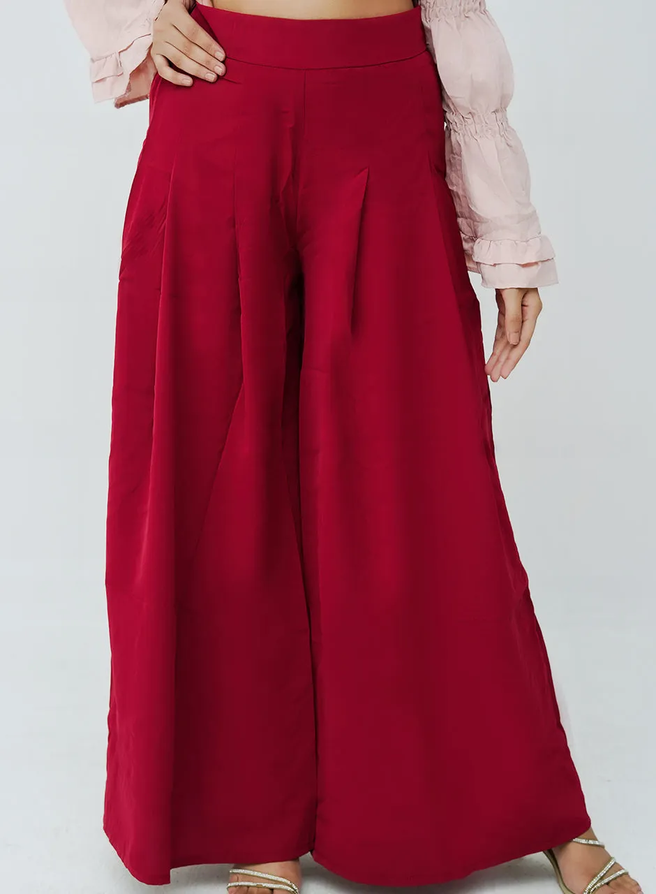 Casual Plazzo -Maroon