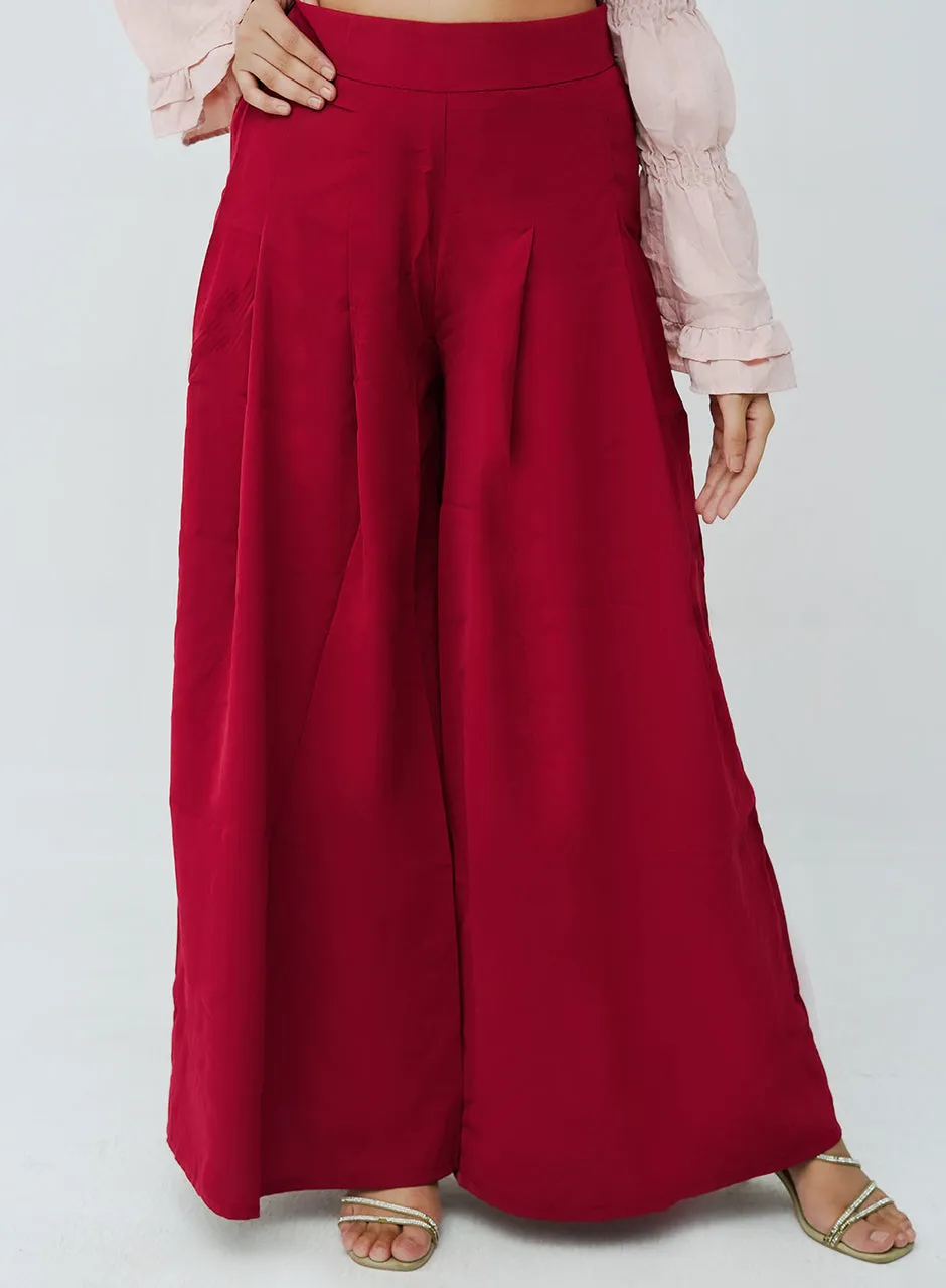 Casual Plazzo -Maroon