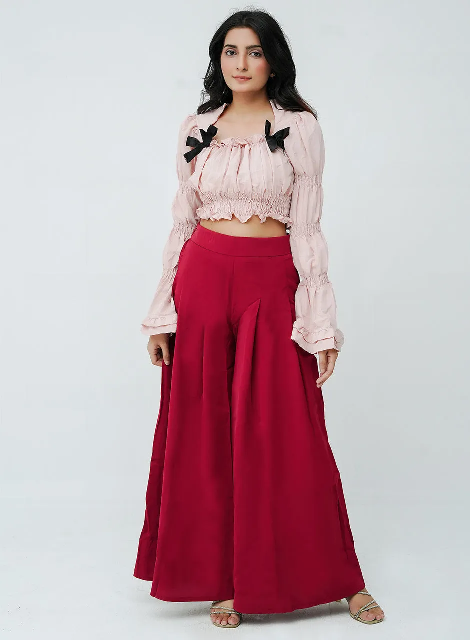 Casual Plazzo -Maroon