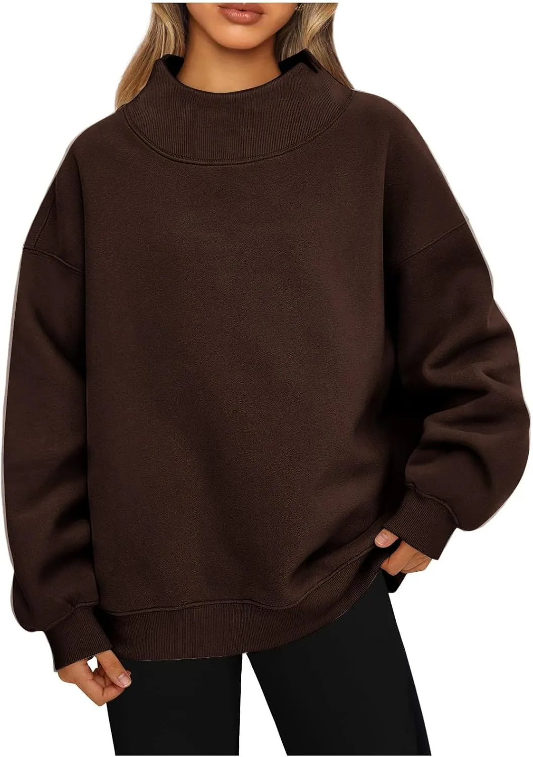 Ceboyel Fall Sweatshirts For Women 2023 Oversized Pullover Shirts High Neck Long Sleeve Tops Y2K Trendy Fashion Clothing