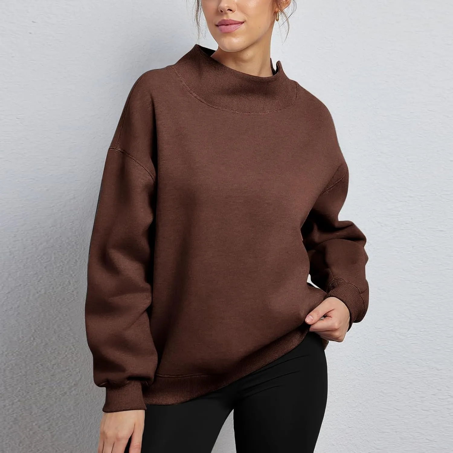 Ceboyel Fall Sweatshirts For Women 2023 Oversized Pullover Shirts High Neck Long Sleeve Tops Y2K Trendy Fashion Clothing