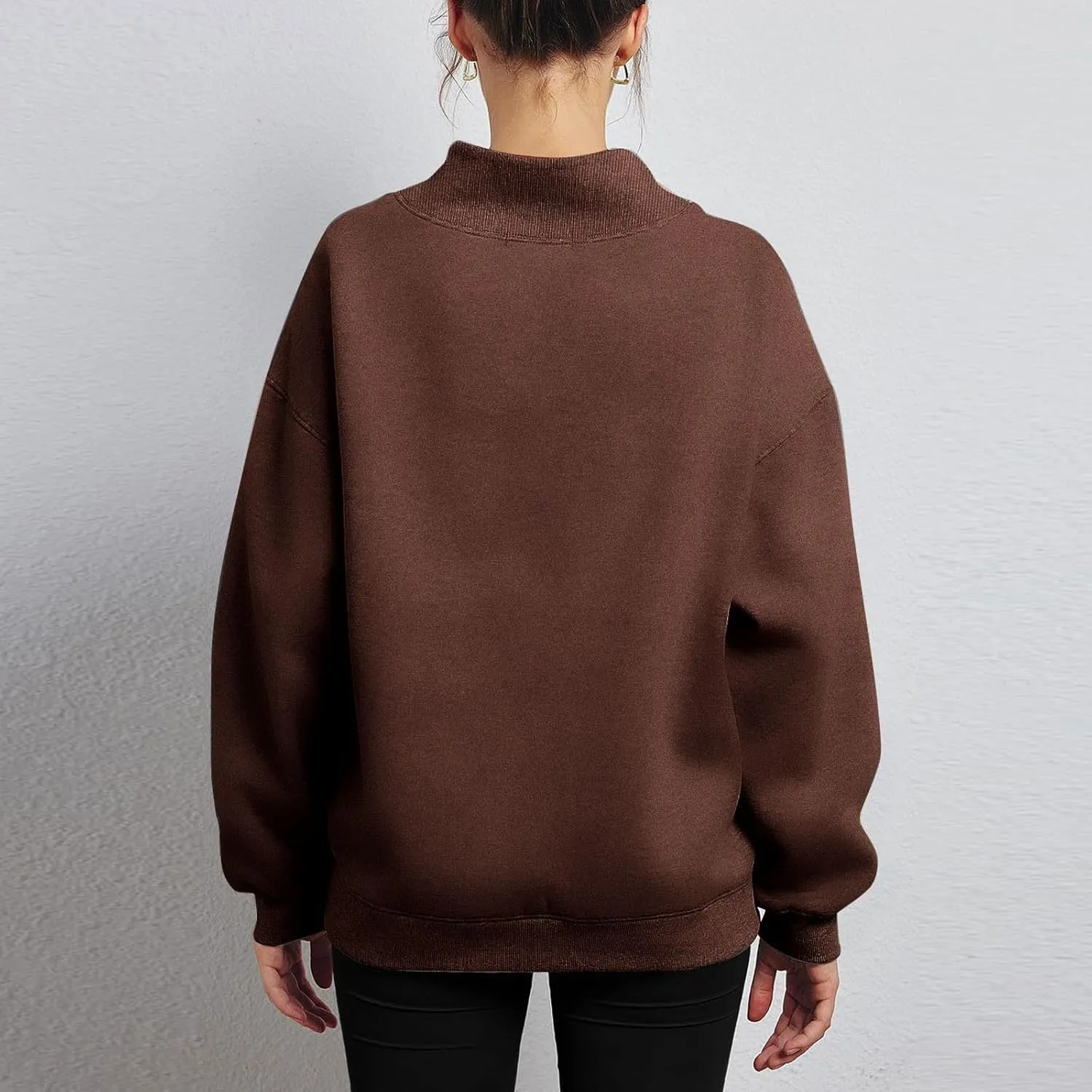 Ceboyel Fall Sweatshirts For Women 2023 Oversized Pullover Shirts High Neck Long Sleeve Tops Y2K Trendy Fashion Clothing
