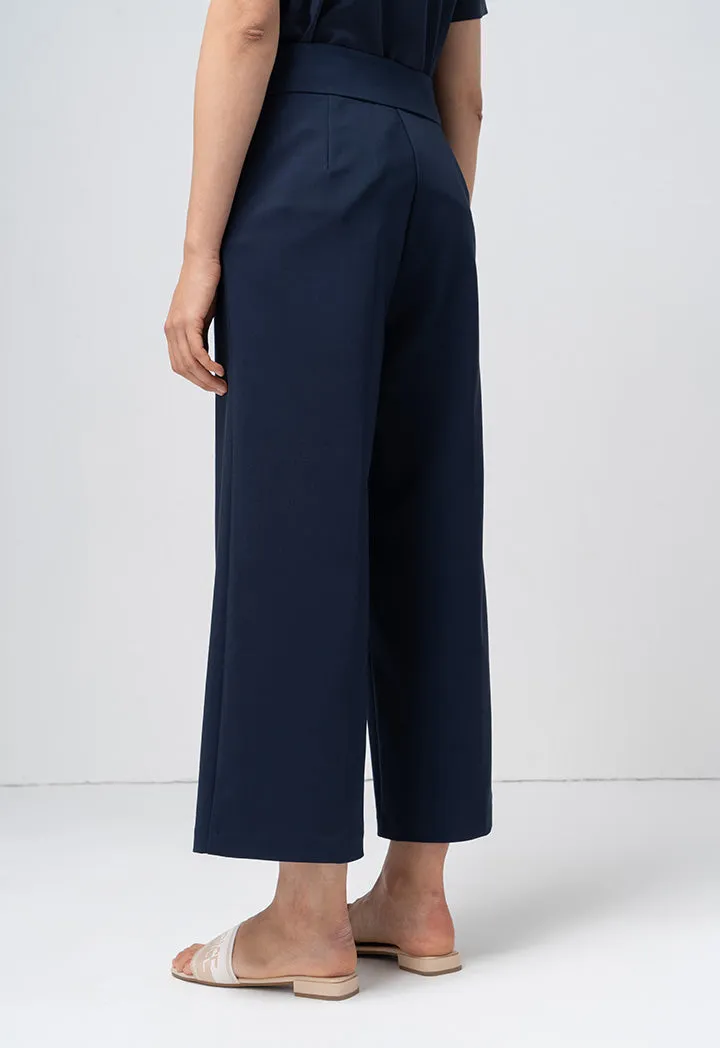 Choice Single Tone Wide Legs Trouser Navy