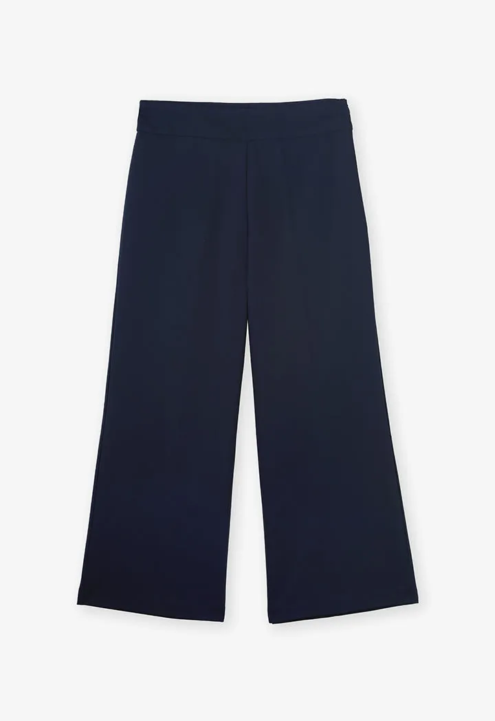 Choice Single Tone Wide Legs Trouser Navy