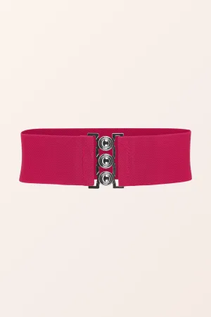 Classic Triple Eye-Hook Dress Belt - Hot Pink