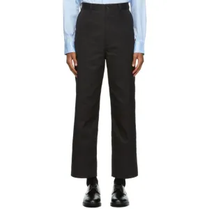 Comme des Garcons Homme Black Cotton Twill Trousers