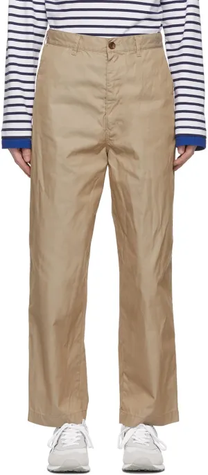 Comme des GarÃ§ons Homme Beige Gabardine Chino Trousers