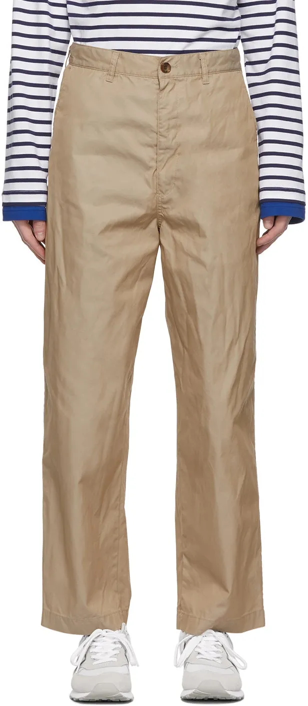 Comme des GarÃ§ons Homme Beige Gabardine Chino Trousers