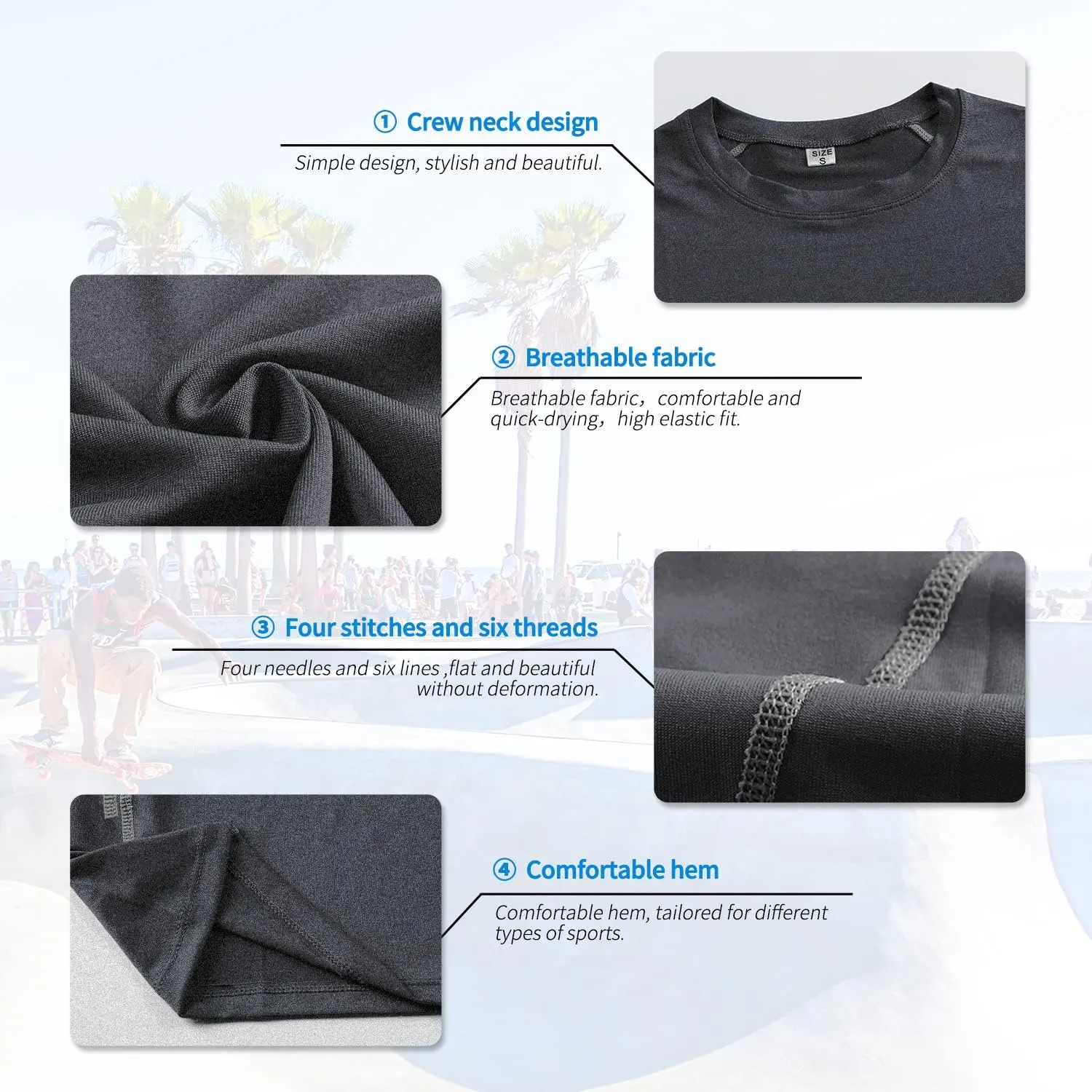 Compression Shirts Men Short Sleeve Athletic Workout Shirts Cool Dry Sports Baselayer Undershirts Gym Tops
