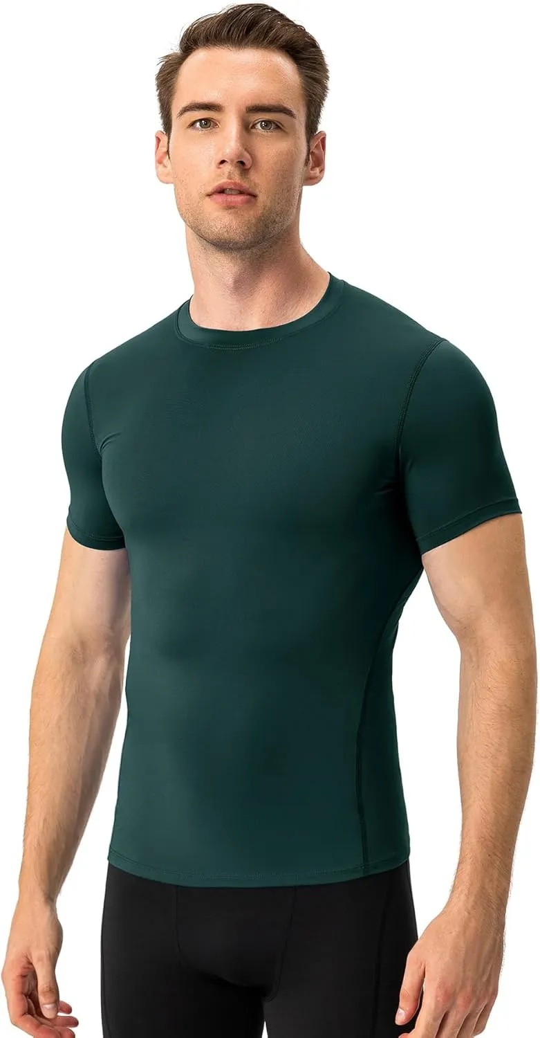 Compression Shirts Men Short Sleeve Athletic Workout Shirts Cool Dry Sports Baselayer Undershirts Gym Tops