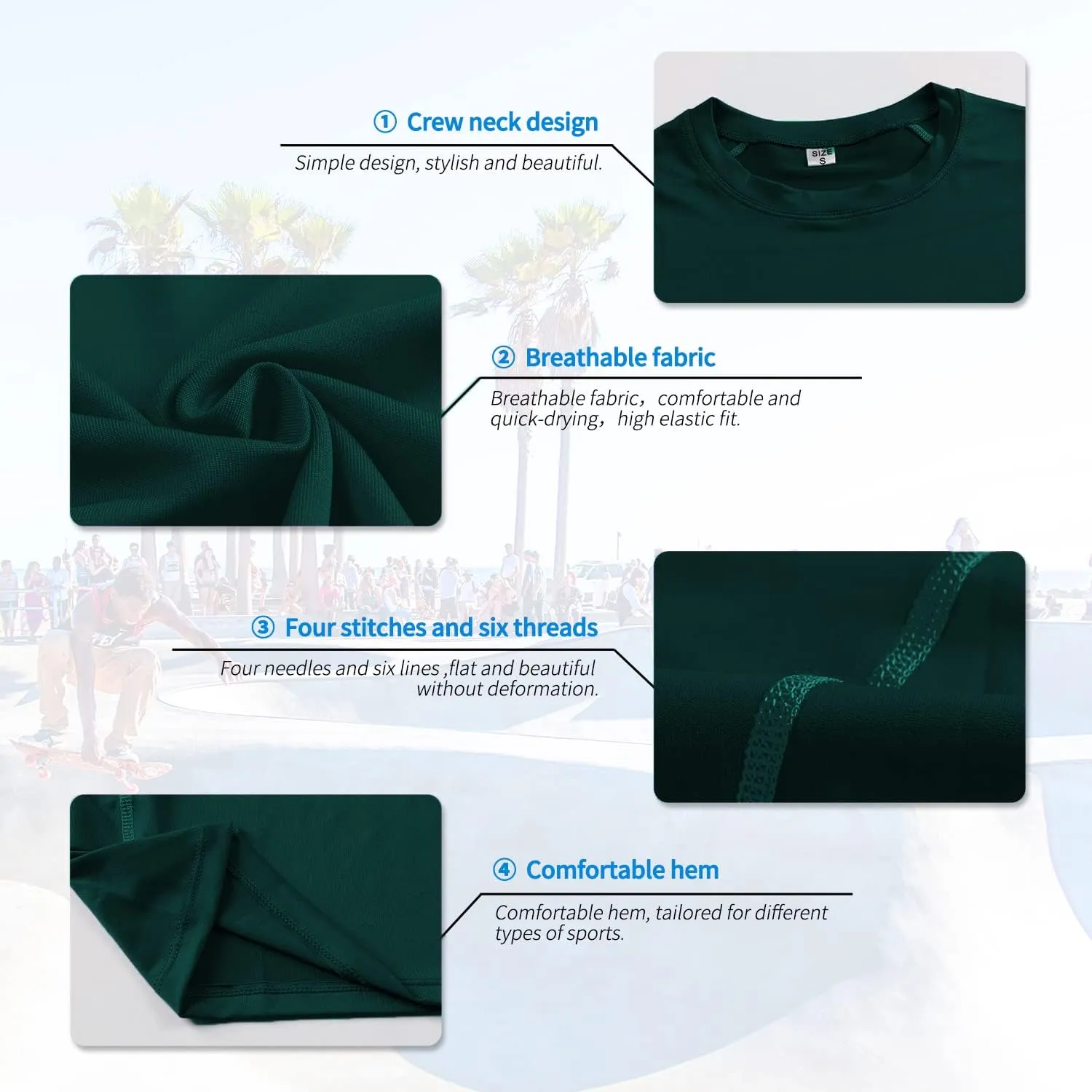 Compression Shirts Men Short Sleeve Athletic Workout Shirts Cool Dry Sports Baselayer Undershirts Gym Tops