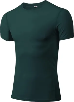 Compression Shirts Men Short Sleeve Athletic Workout Shirts Cool Dry Sports Baselayer Undershirts Gym Tops