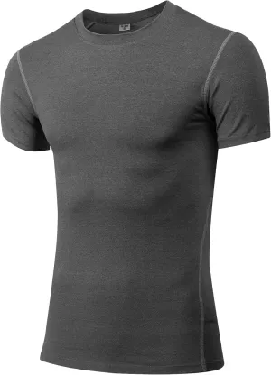 Compression Shirts Men Short Sleeve Athletic Workout Shirts Cool Dry Sports Baselayer Undershirts Gym Tops