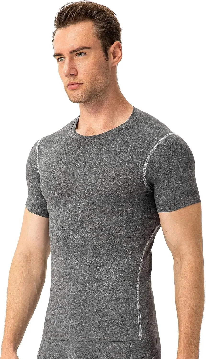 Compression Shirts Men Short Sleeve Athletic Workout Shirts Cool Dry Sports Baselayer Undershirts Gym Tops