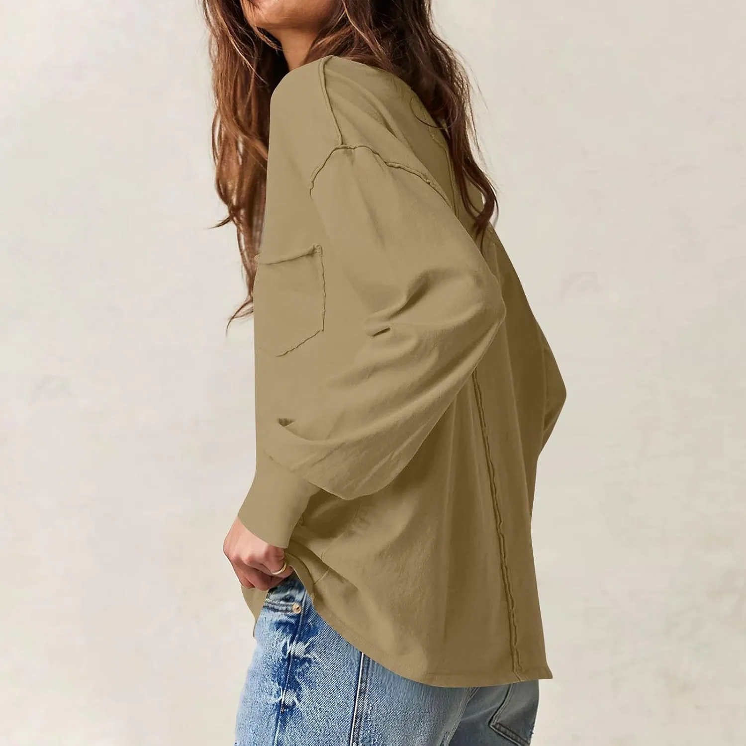 Crew Neck Sweatshirts Women Casual Loose Long Sleeve Tops 2024 Fall Fashion Teacher Shirts Pullover Preppy Clothes