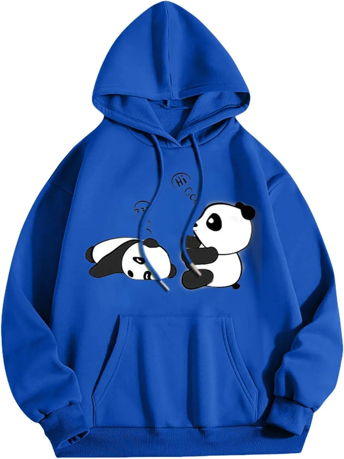 Cute Hoodies for Women Trendy Oversized Kawaii Panda Print Sweatshirt Long Sleeve Hooded Pullover Tops with Pocket