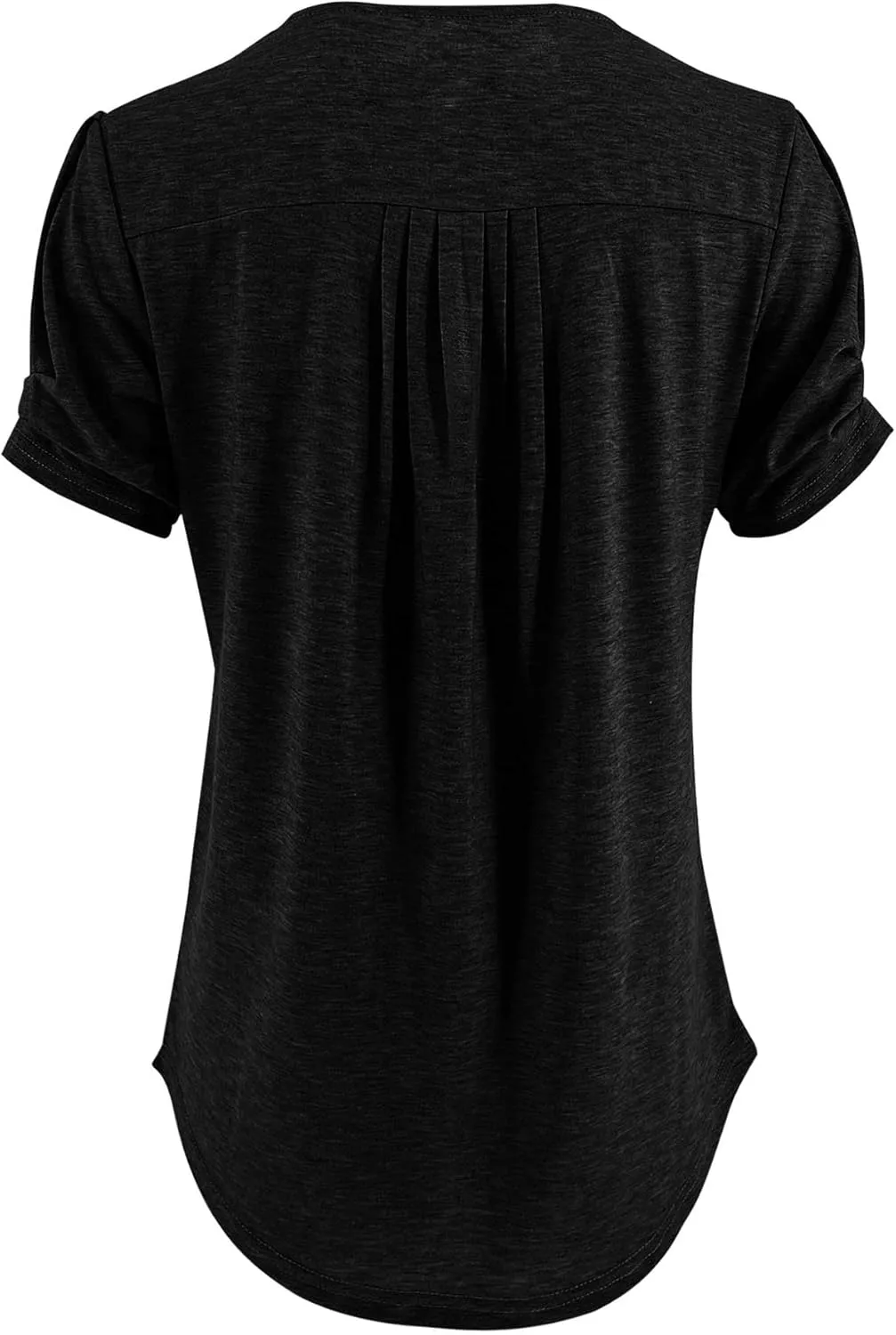 Dailiup Women's Casual V Neck T-Shirts Short Sleeve Summer Cute Tunic Tops Tees Loose Solid Basic Blouses