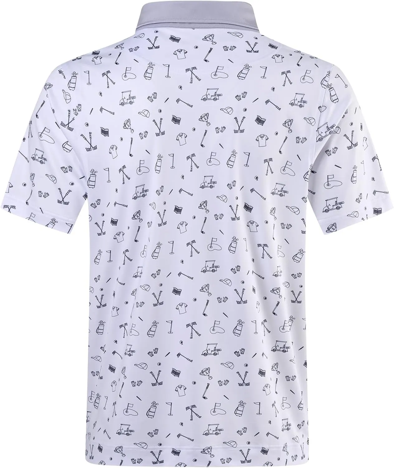 DEOLAX Mens Golf Shirt Moisture Wicking Dry Fit Performance Mens Polo Shirts Short Sleeve Fashion Print Golf Shirts for Men