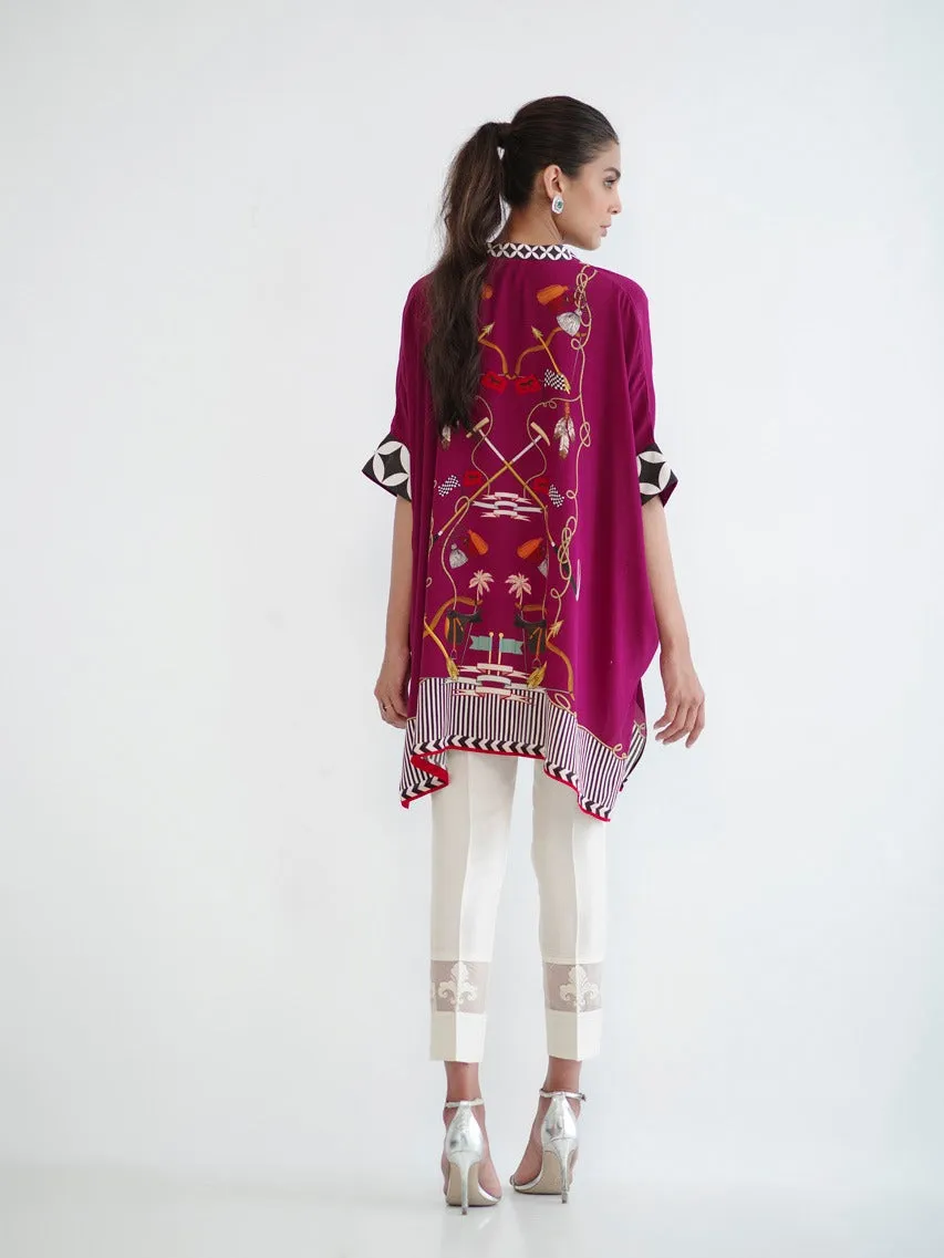 Digitally Printed Crepe Kurta With Trousers 2