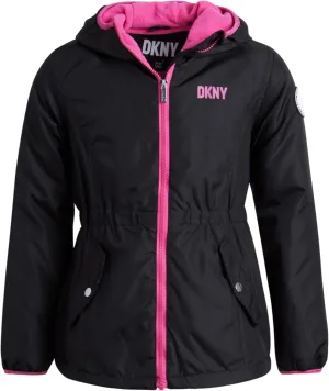 DKNY Girls' Jacket - Lightweight Polar Fleece Lined Anorak Jacket - Weather Resistant Coat for Girls (4-16)