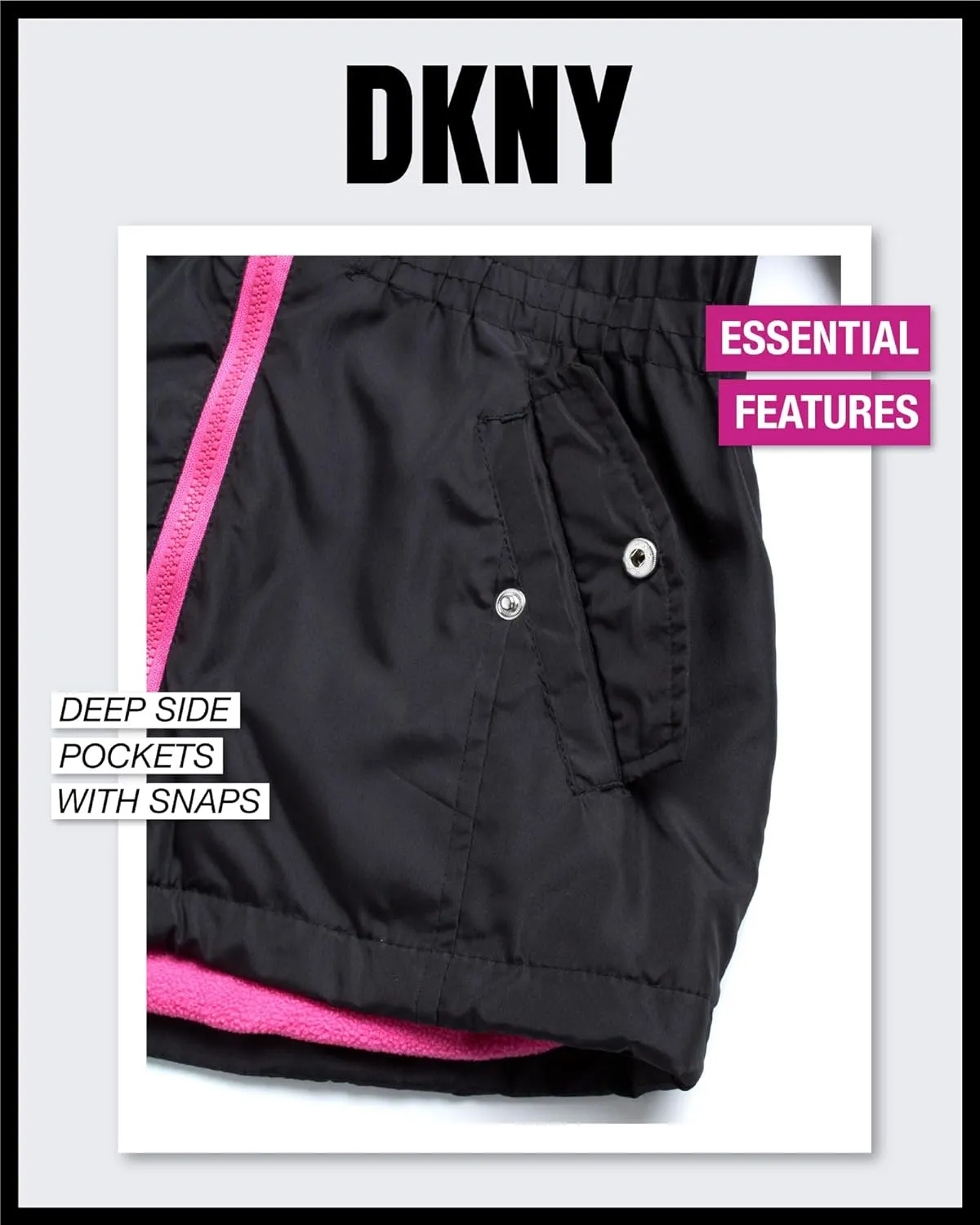 DKNY Girls' Jacket - Lightweight Polar Fleece Lined Anorak Jacket - Weather Resistant Coat for Girls (4-16)
