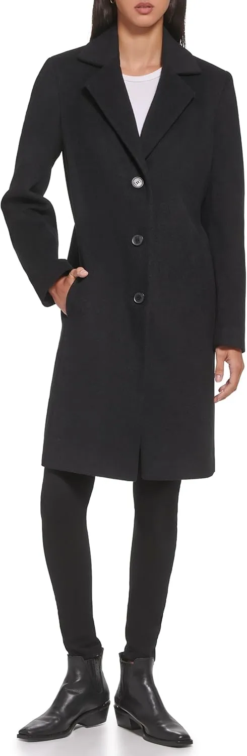 DKNY Womens Walker Wool Coat