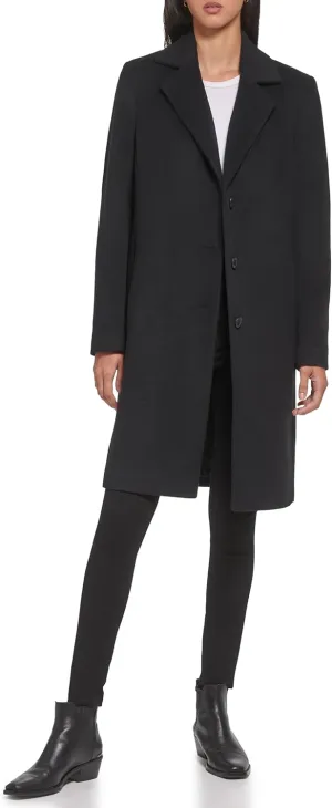 DKNY Womens Walker Wool Coat