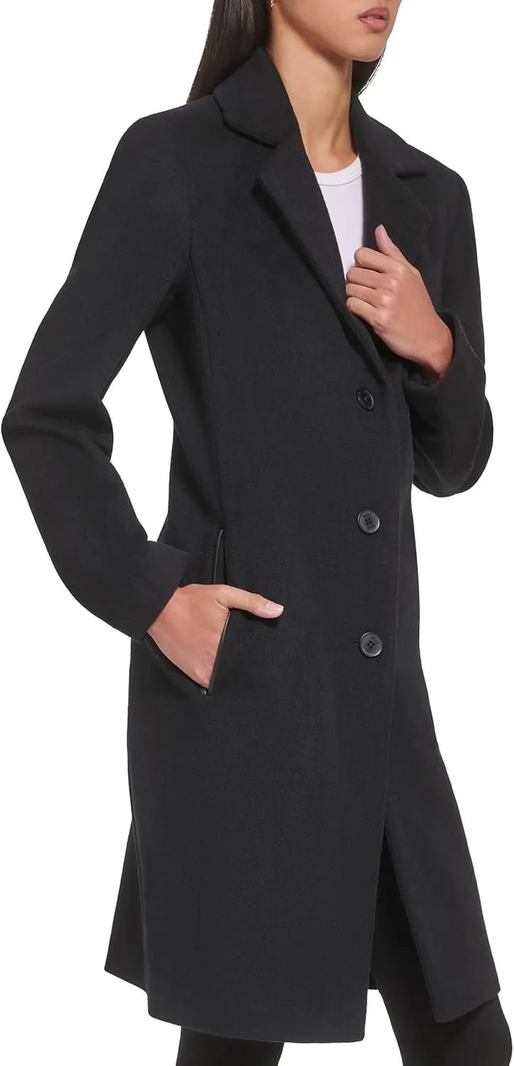 DKNY Womens Walker Wool Coat