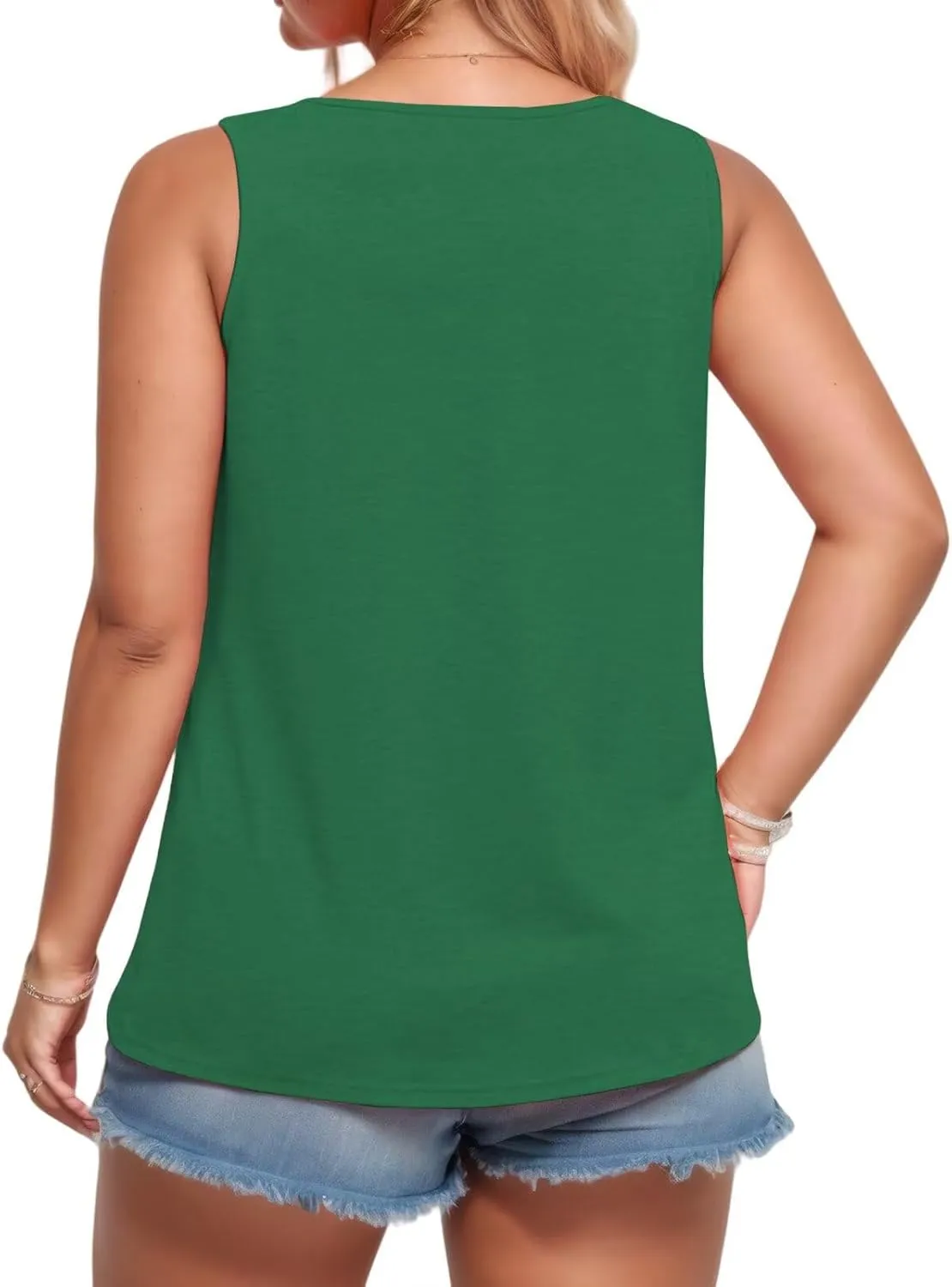 DOLNINE Women's Plus Size Tank Tops V Neck Sleeveless Shirts Casual Summer Fashion Tunic Blouses