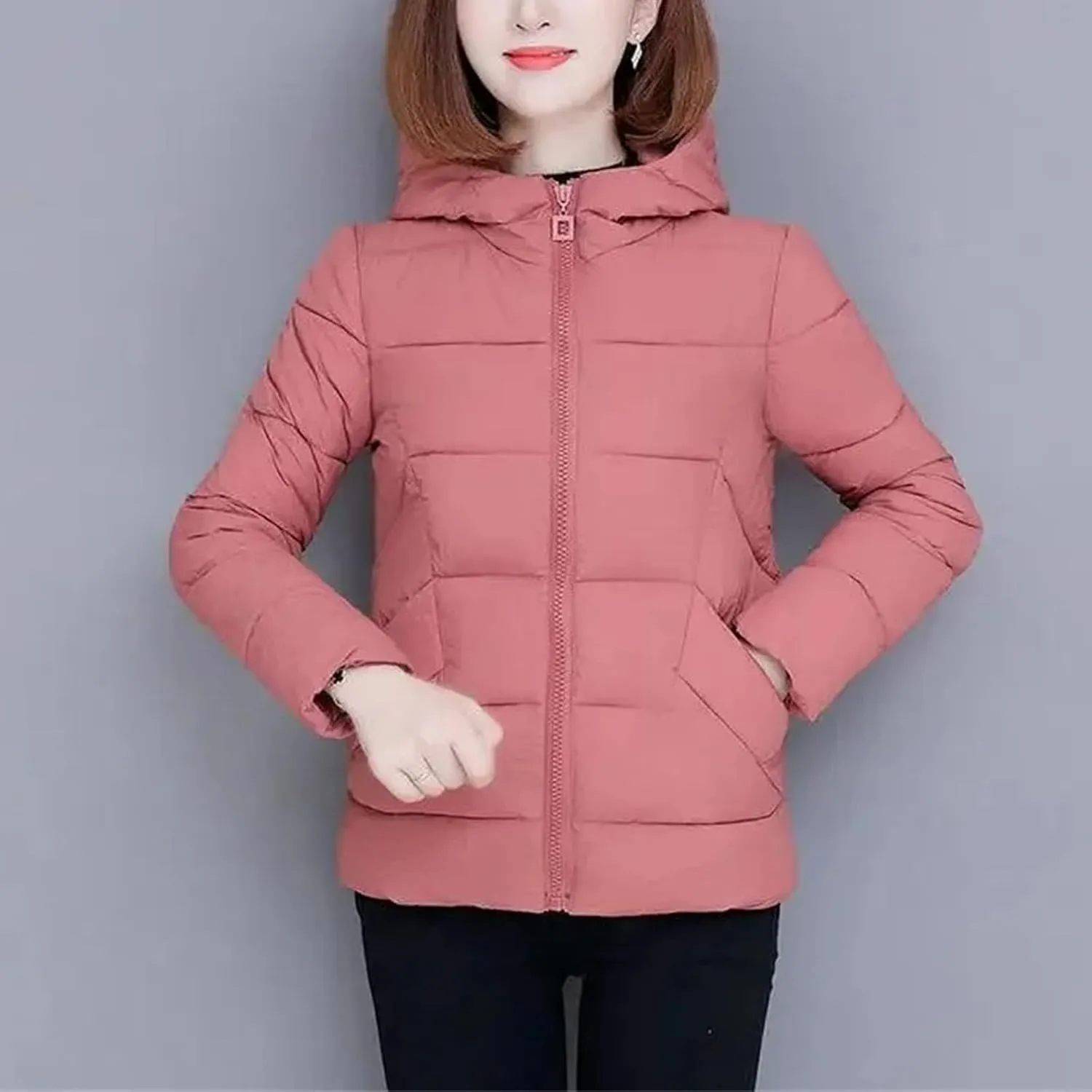 Down Cotton Jacket Women's Coat Lightweight Padded Jacket Padded Jacket Hooded Outwear