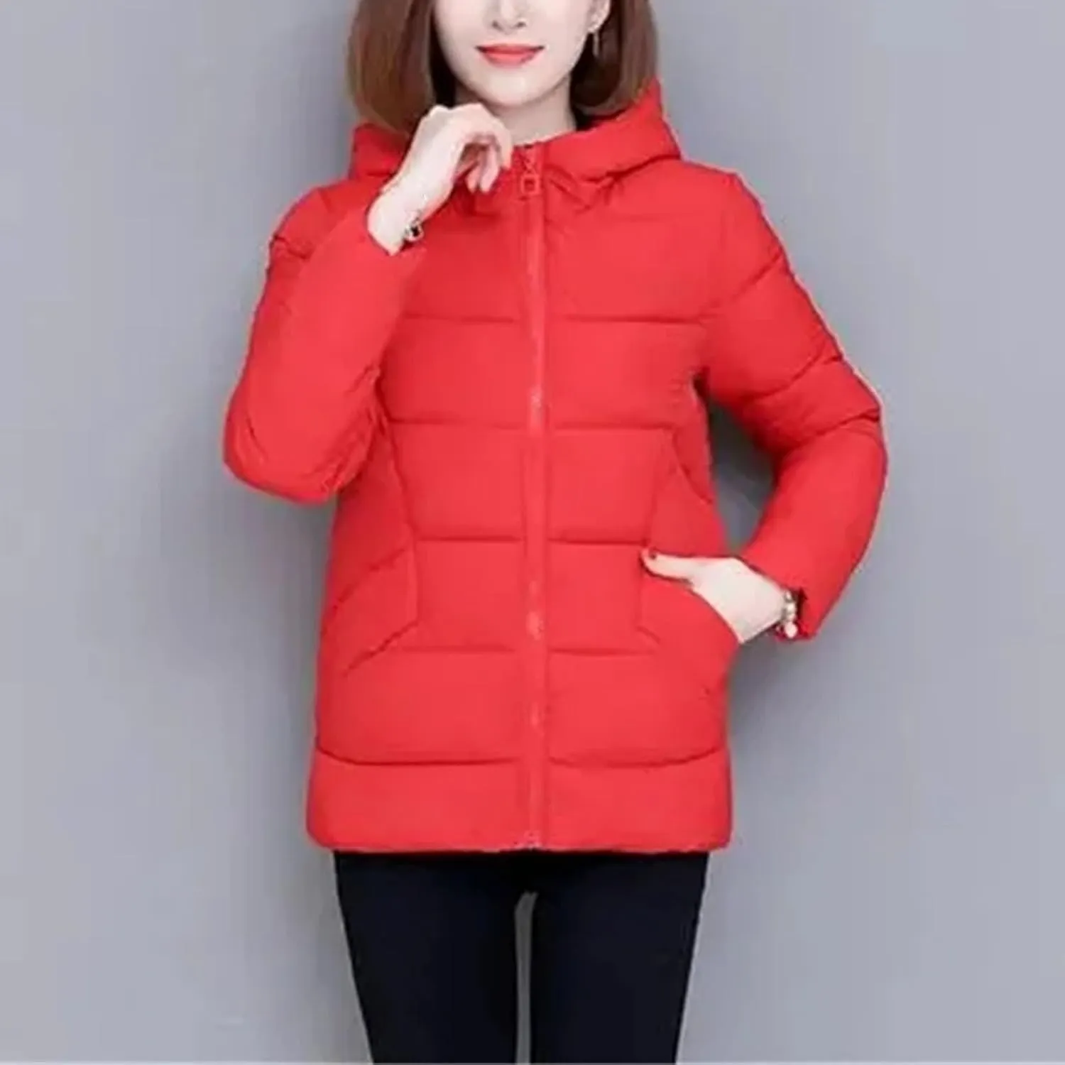 Down Cotton Jacket Women's Coat Lightweight Padded Jacket Padded Jacket Hooded Outwear