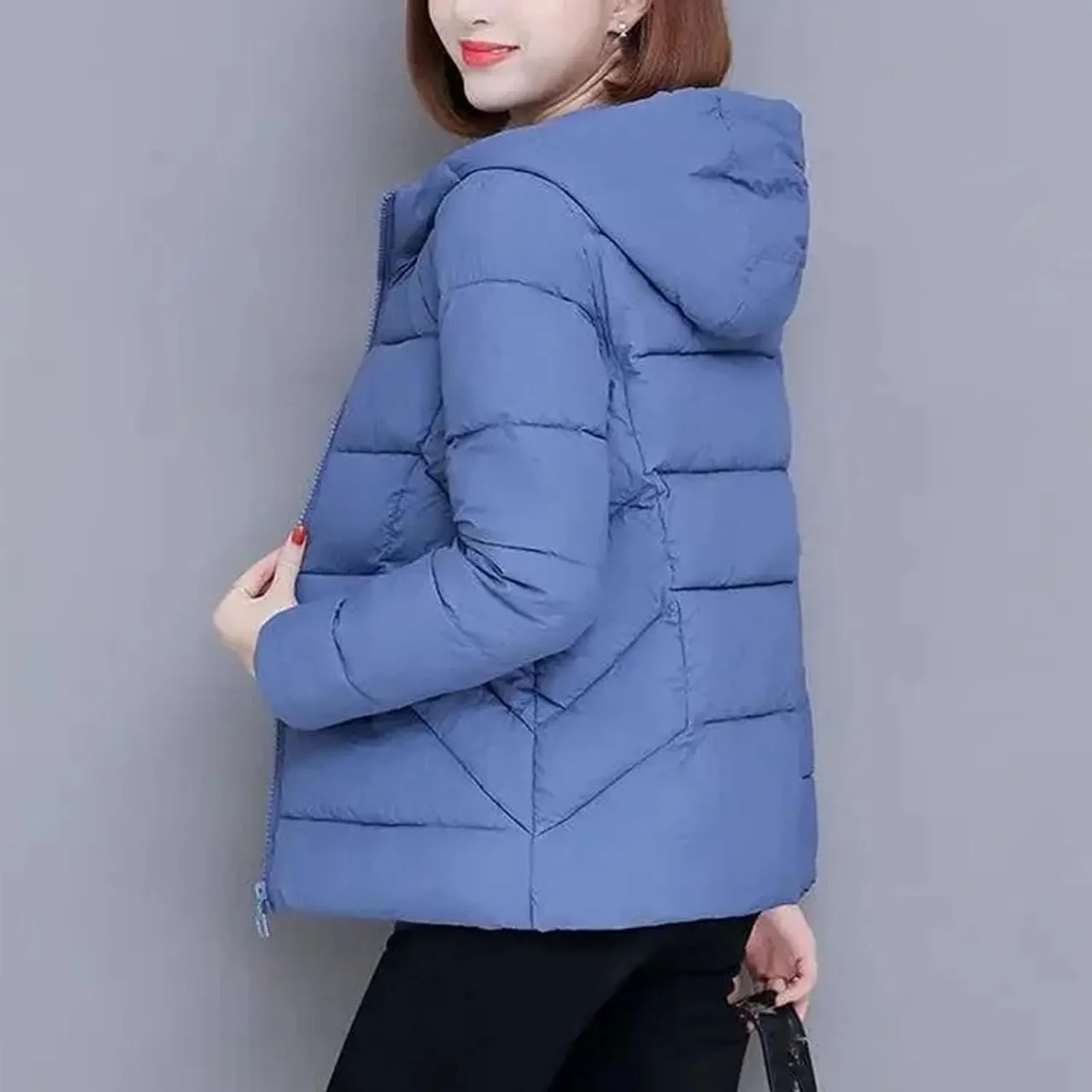 Down Cotton Jacket Women's Coat Lightweight Padded Jacket Padded Jacket Hooded Outwear