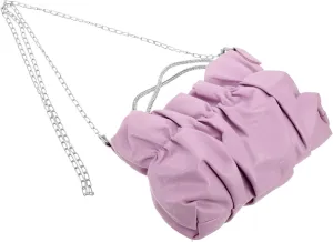 Elegant Purple Ruched Clutch Purse Women's Evening Handbag Soft Pleated Handbag Chain Handbags for Women