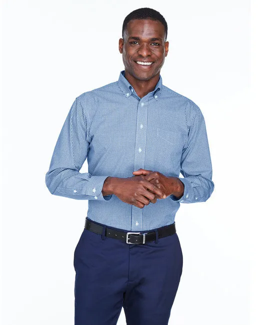 EMBROIDERED - D640 - Devon and Jones Men's Crown Woven Collection Gingham Check