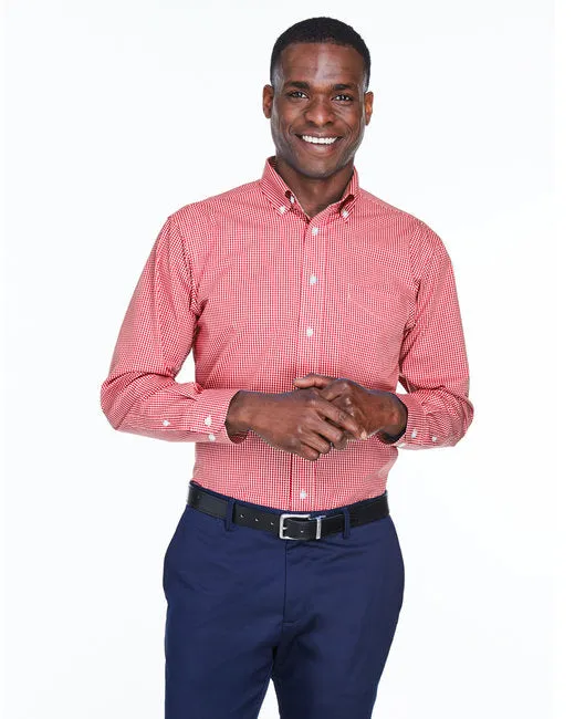EMBROIDERED - D640 - Devon and Jones Men's Crown Woven Collection Gingham Check