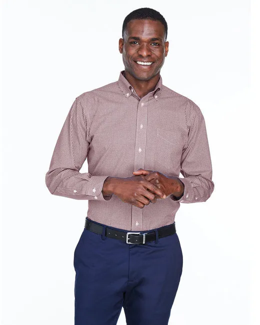 EMBROIDERED - D640 - Devon and Jones Men's Crown Woven Collection Gingham Check
