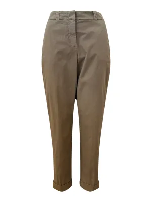 Eucalyptus Cotton Stretch Elastic Back Trousers