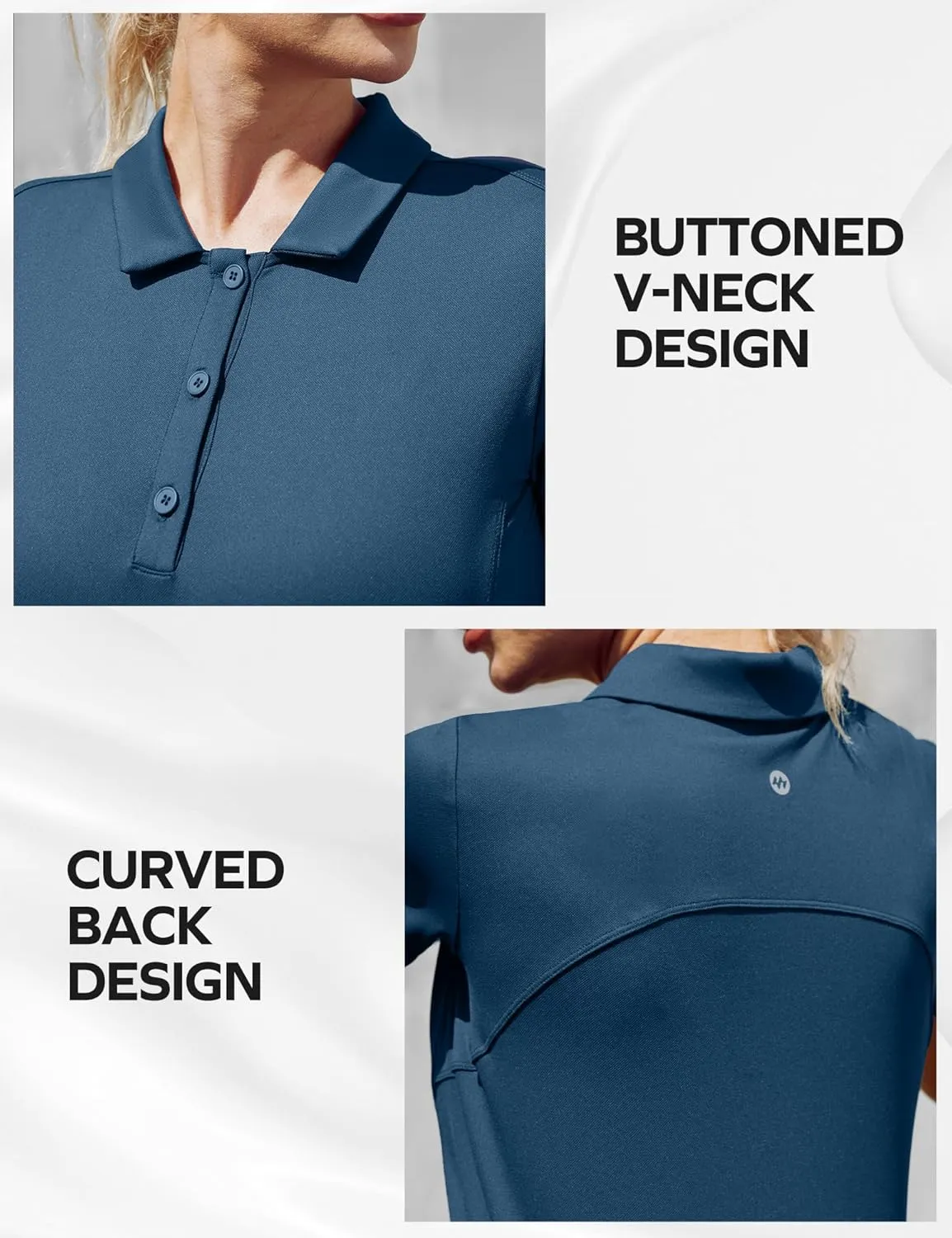 Ewedoos Womens Golf Shirts Breathable UPF 50  Sun Protection Polo Shirts for Women Dry fit Polos Short Sleeves