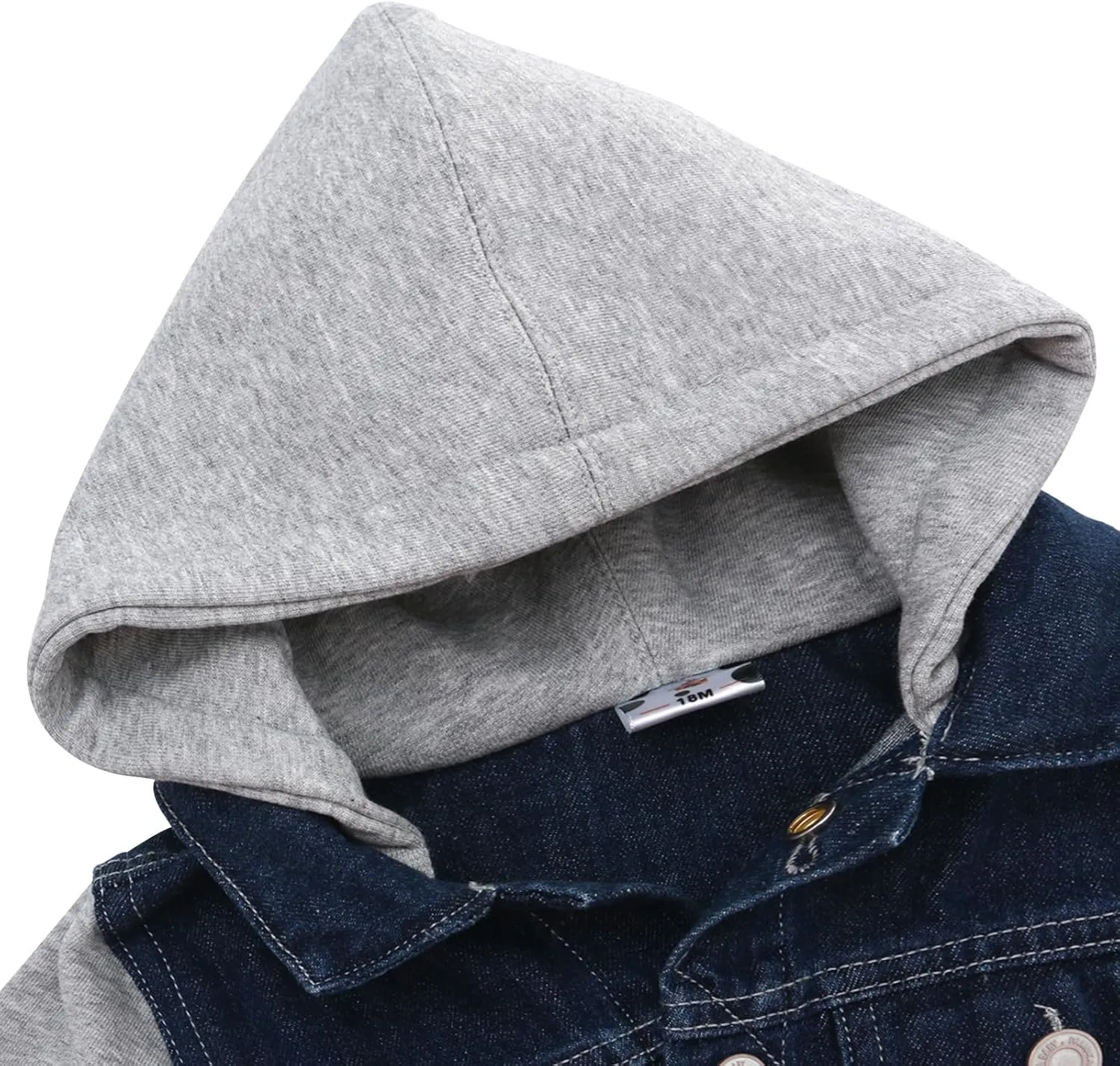 famuka Baby Boy Denim Jacket Toddlers Hooded Jean Coat