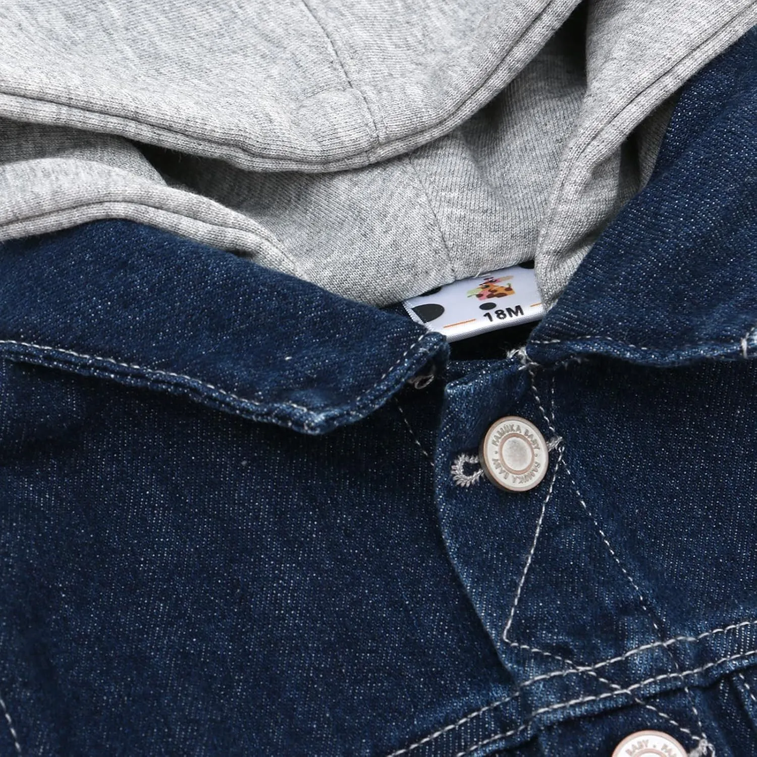 famuka Baby Boy Denim Jacket Toddlers Hooded Jean Coat