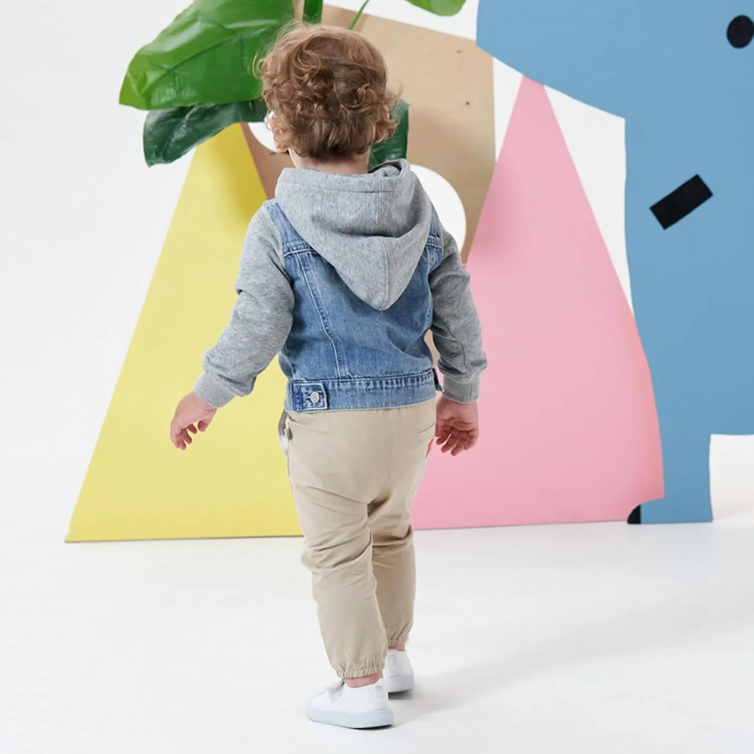 famuka Baby Boy Denim Jacket Toddlers Hooded Jean Coat