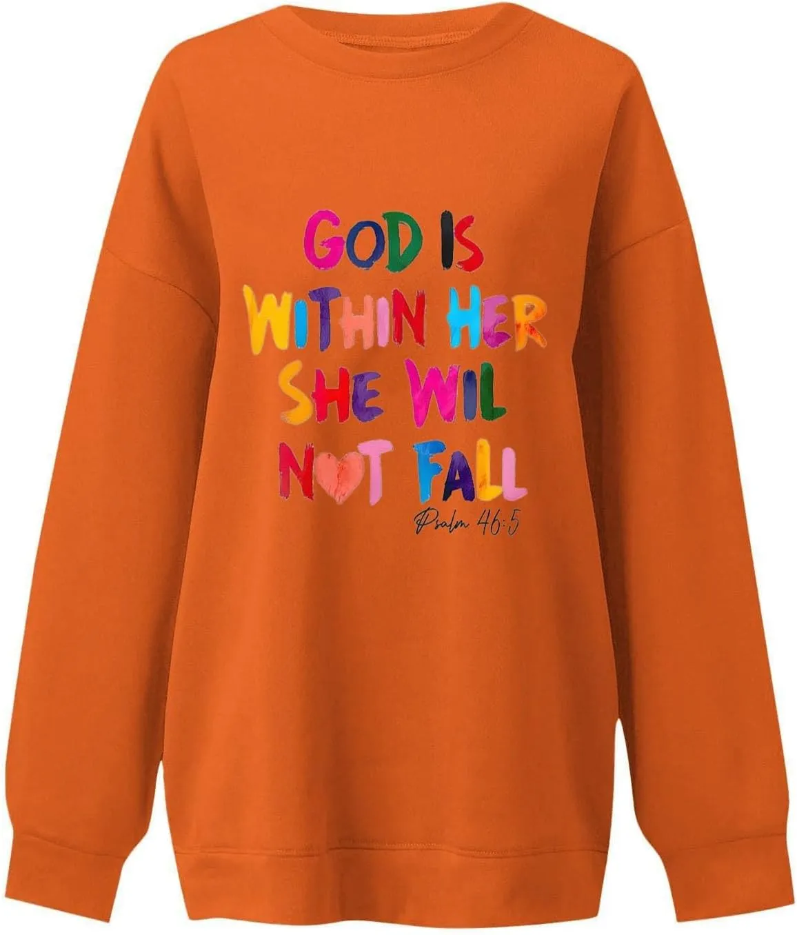 Fashion Sweatshirts for Women Long Sleeve Crew Neck Pullover Oversized Colorful Alphabet Graphic Loose Fit Tops