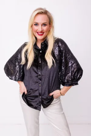 Feel Popular Blouse, BLACK